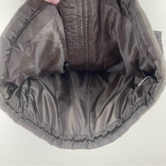 Love Tree Puffer Vest Gold Hardware Faux Fur Collar Size Medium - Picture 11 of 12